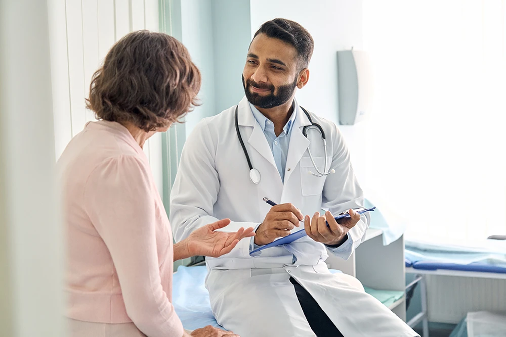 Woman at a women's health clinic